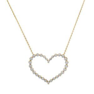 Heart Shape 14K (or 18k upon request) Yellow Gold Pendant Necklace